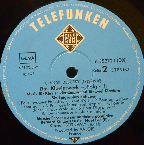 Claude Debussy, Noël Lee, Bernard Ringeissen : The Piano Works III: Piano Music For Four Hands And Two Pianos (2xLP + Box)