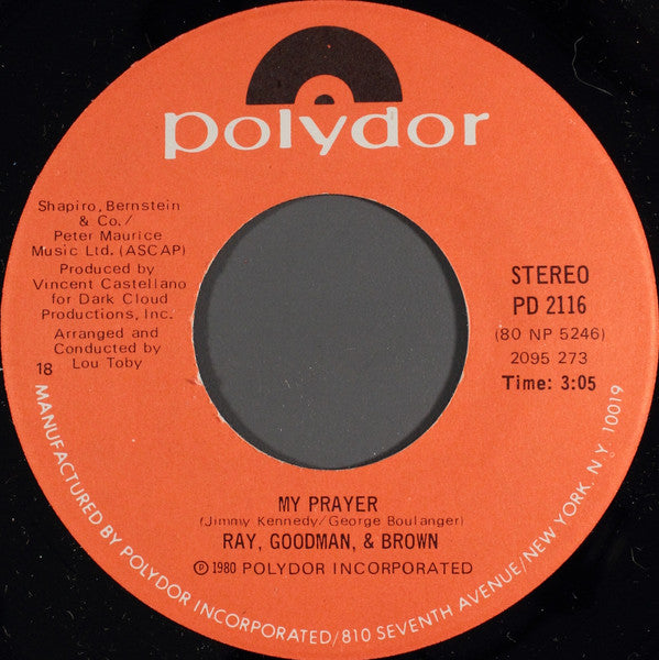 Ray, Goodman & Brown : My Prayer (7")