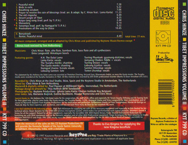Chris Hinze : Tibet Impressions Volume II (CD, Album)