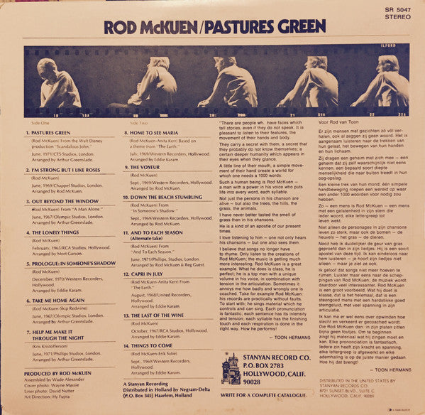 Rod McKuen : Pastures Green (LP, Comp)