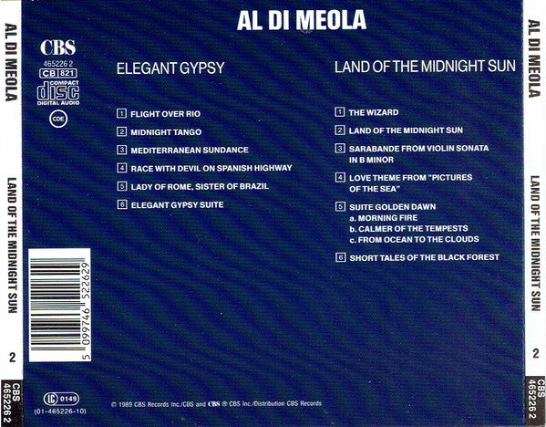 Al Di Meola : Elegant Gypsy + Land Of The Midnight Sun (CD, Album, RE + CD, Album, RE + Comp)