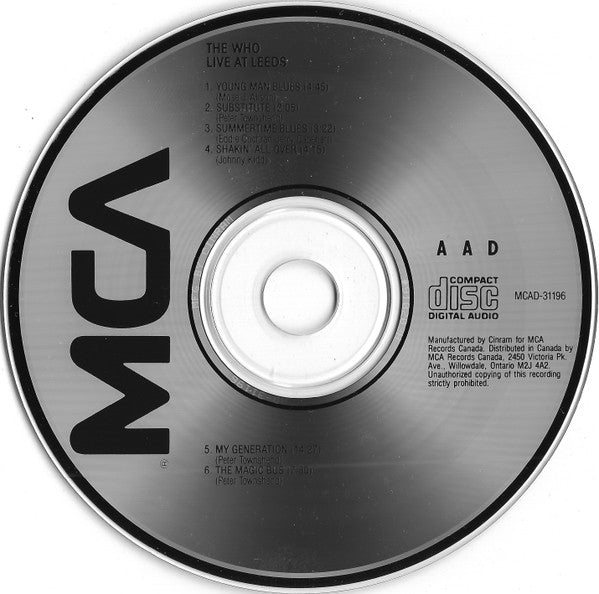 The Who : Live At Leeds (CD, Album, RE)