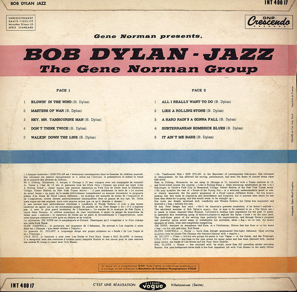 The Gene Norman Group : Dylan Jazz (LP, Mono)