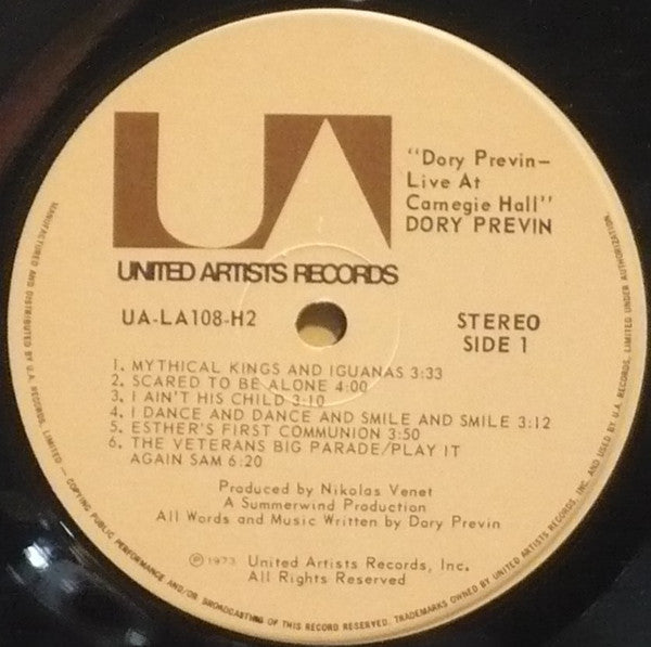 Dory Previn : Live At Carnegie Hall (2xLP, Album, Gat)