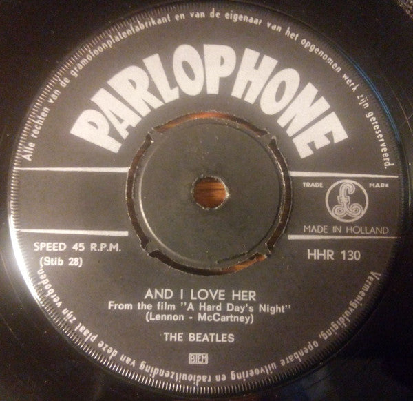 The Beatles : If I Fell / And I Love Her (7", Single, Blu)