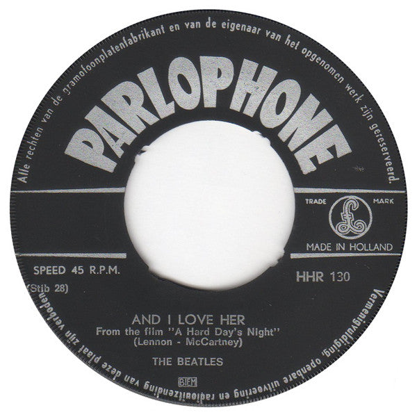 The Beatles : If I Fell / And I Love Her (7", Single, Blu)