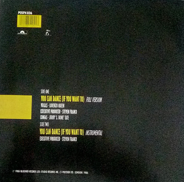 Go Go Lorenzo & The Davis Pinckney Project : You Can Dance (If You Want To) (12")