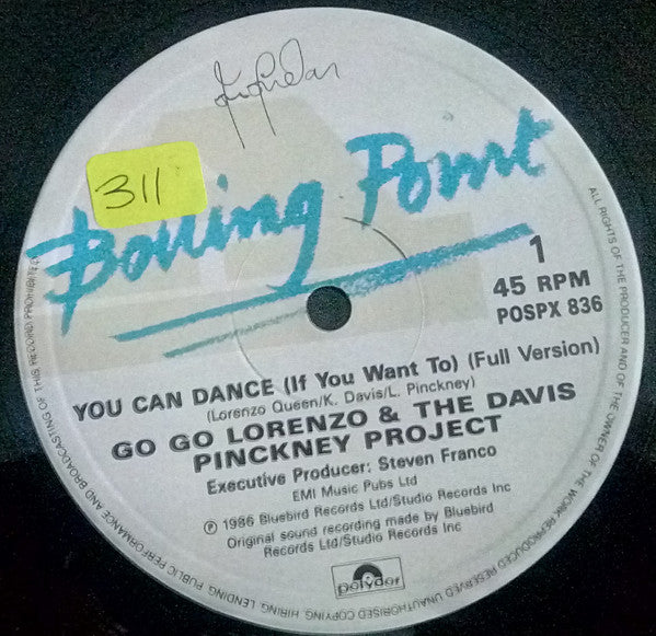 Go Go Lorenzo & The Davis Pinckney Project : You Can Dance (If You Want To) (12")