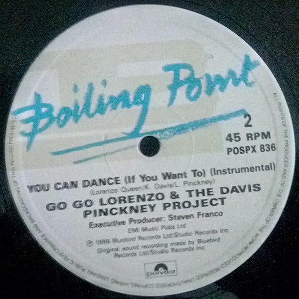 Go Go Lorenzo & The Davis Pinckney Project : You Can Dance (If You Want To) (12")