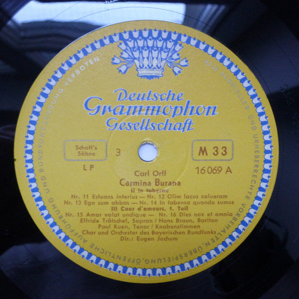 Carl Orff, Elfride Trötschel ∙ Hans Braun ∙ Paul Kuen, Carl Hoppe, Eugen Jochum, Chor Des Bayerischen Rundfunks Und Symphonie-Orchester Des Bayerischen Rundfunks : Carmina Burana (10", Mono, Gat)
