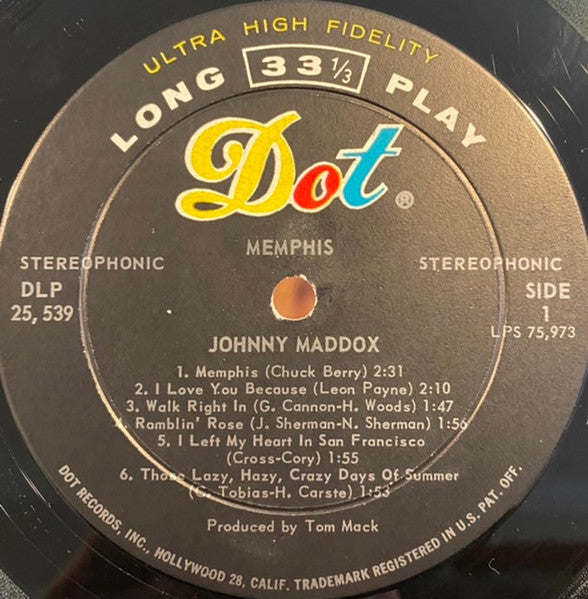 Johnny Maddox (2) : Memphis (LP)