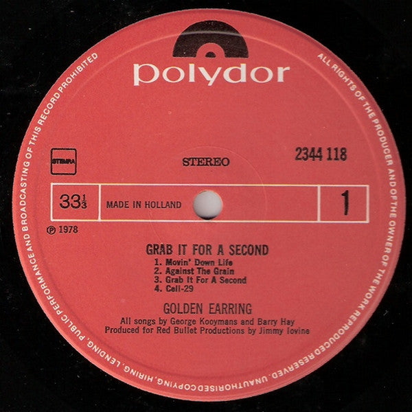 Golden Earring : Grab It For A Second (LP, Album)