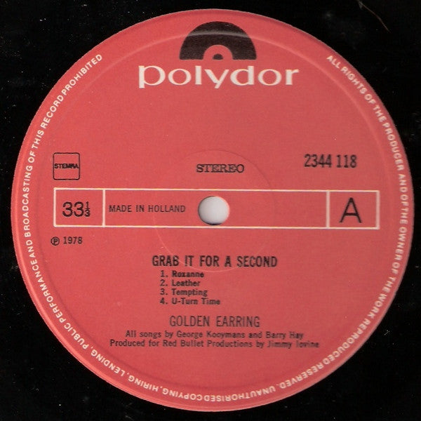 Golden Earring : Grab It For A Second (LP, Album)