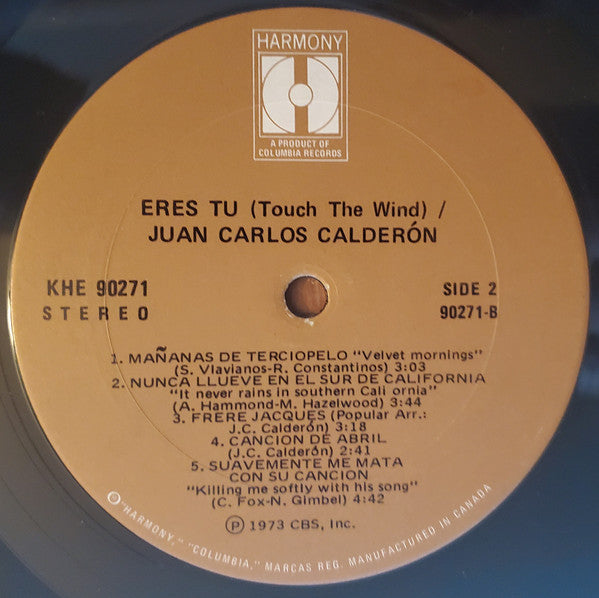 Juan Carlos Calderón Y Su Orquesta : Eres Tu (Touch The Wind) (LP)