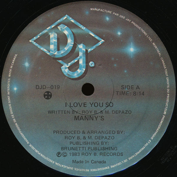Manny's : I Love You So (12")