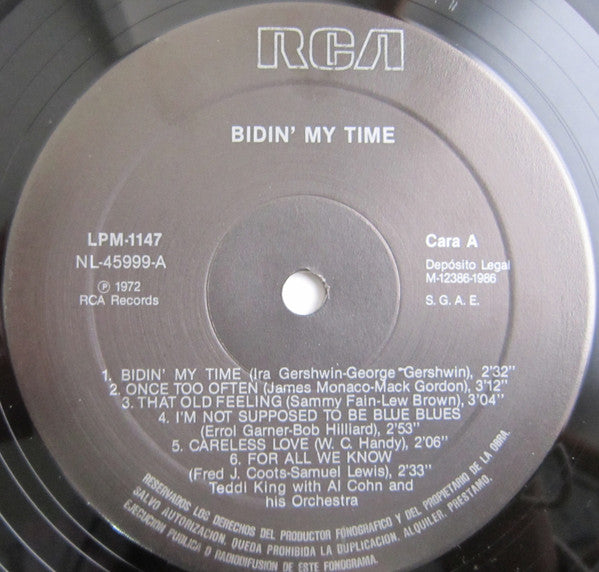 Teddi King With Al Cohn And His Orchestra : Bidin' My Time (LP, RE)