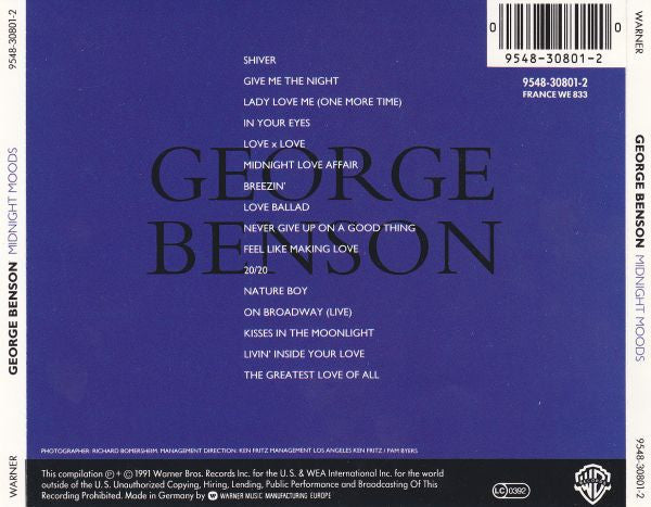 George Benson : Midnight Moods (CD, Comp)