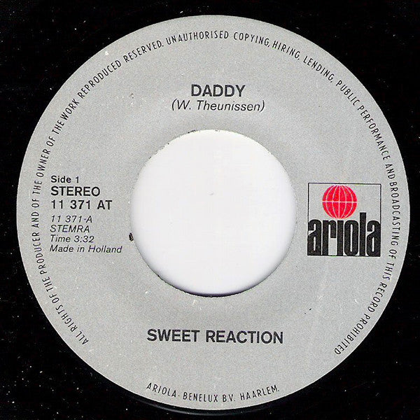 Sweet Reaction : Daddy (7", Single)
