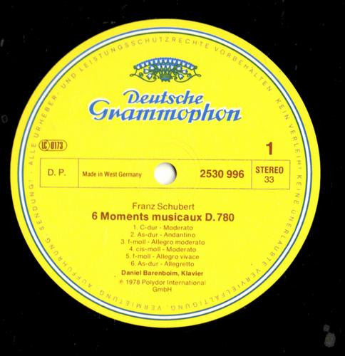 Franz Schubert, Daniel Barenboim : Moments Musicaux / Scherzi / Allegretto / Valses Nobles (LP)