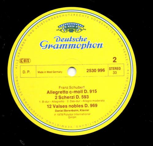 Franz Schubert, Daniel Barenboim : Moments Musicaux / Scherzi / Allegretto / Valses Nobles (LP)