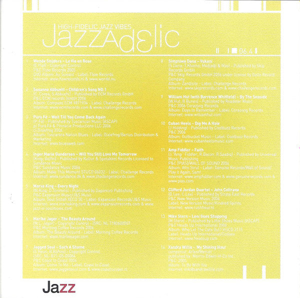 Various : Jazzadelic 06.4 High-Fidelic Jazz Vibes (CD, Comp, Promo)