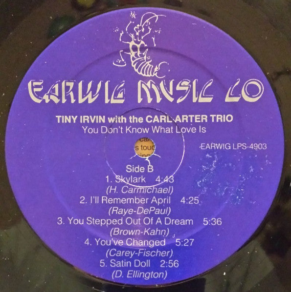 Tiny Irvin With  The Carl Arter Trio : You Don't Know What Love Is (LP, Album)