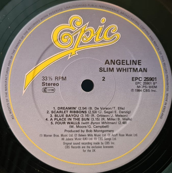 Slim Whitman : Angeline (LP, Album)