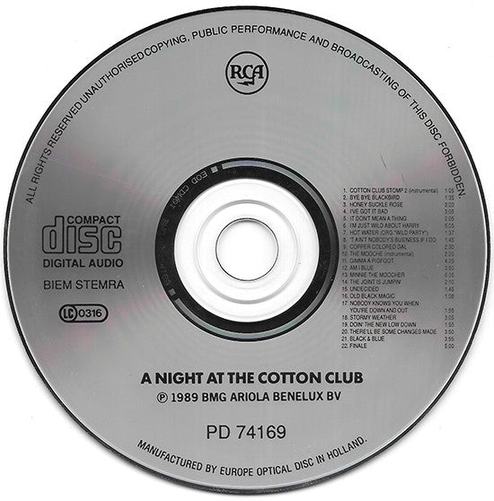 Various : A Night At The Cotton Club (CD, Album)