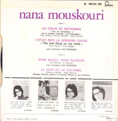 Nana Mouskouri : Au Cœur De Septembre (7", EP)