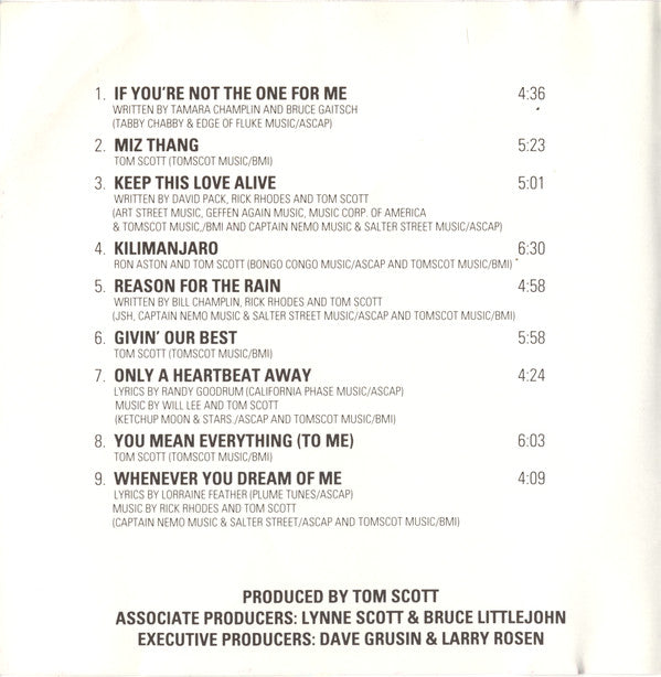 Tom Scott : Keep This Love Alive (CD, Album)