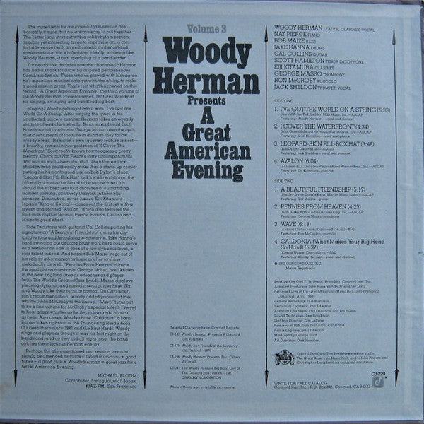 Woody Herman : A Great American Evening Vol. 3 (LP)