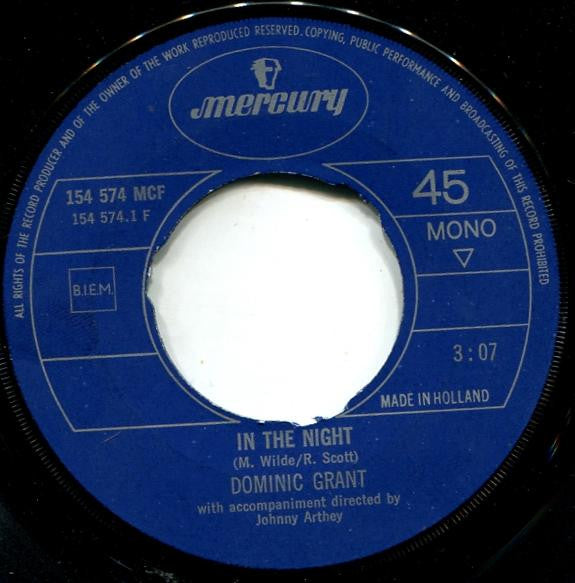 Dominic Grant : In The Night / Hold The Night (7", Single)