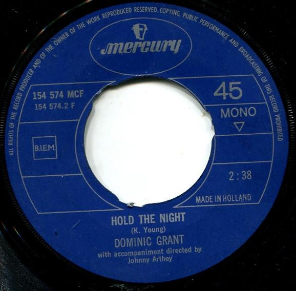 Dominic Grant : In The Night / Hold The Night (7", Single)