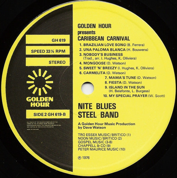 Nite Blues Steel Band : Caribbean Carnival (LP, Album)