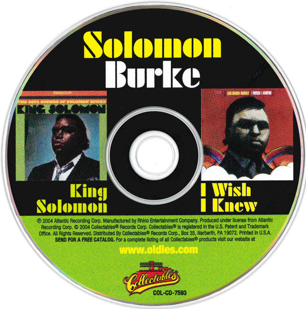 Solomon Burke : King Solomon / I Wish I Knew (CD, Comp, RE)