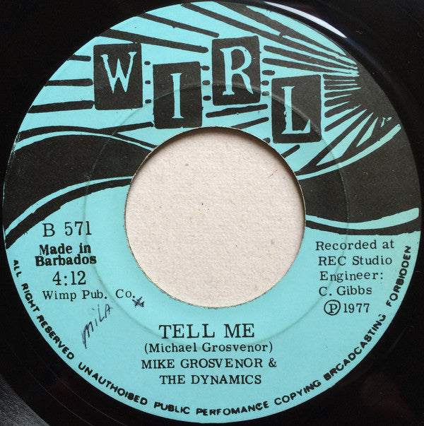 Mike Grosvenor & The Dynamics (51) : Independent Man / Tell Me (7", Blu)