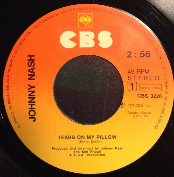 Johnny Nash : Tears On My Pillow (7", Single)