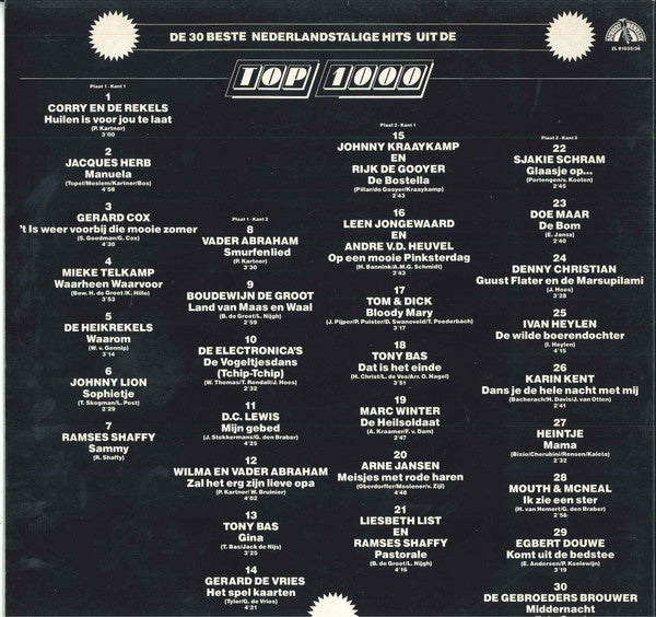 Various : De 30 Beste Nederlandstalige Hits Uit De Top 1000 (2xLP, Comp)