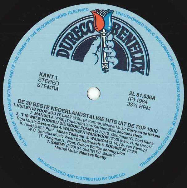 Various : De 30 Beste Nederlandstalige Hits Uit De Top 1000 (2xLP, Comp)