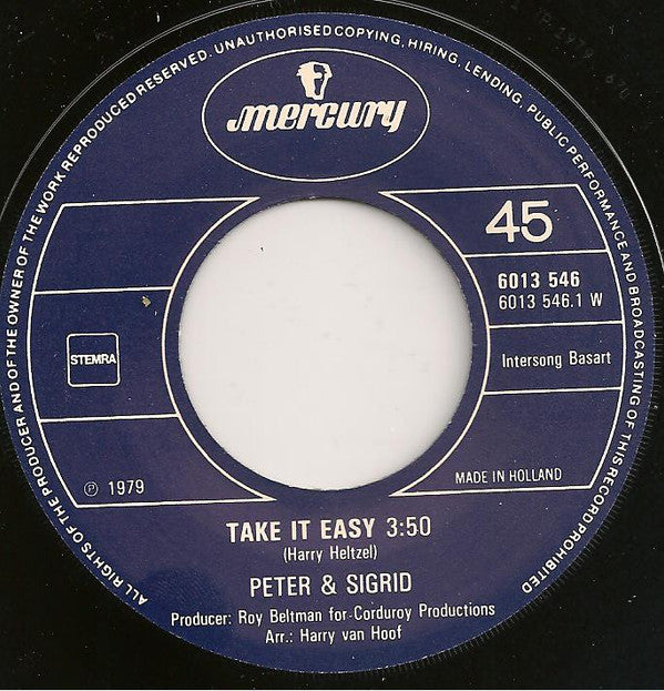 Peter Tetteroo & Sigrid (6) : Take It Easy (7", Single)