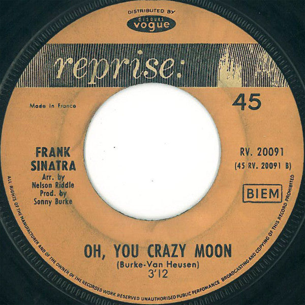 Frank Sinatra : Strangers In The Night (7", Single)