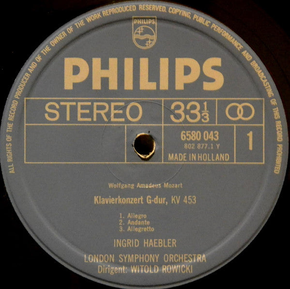 Wolfgang Amadeus Mozart - Ingrid Haebler, London Symphony Orchestra, Witold Rowicki : Klavierkonzerte KV 453 Und KV 537 (LP, RE)