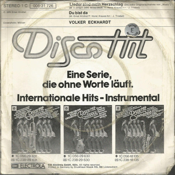 Volker Eckhardt : Lieder Sind Mein Herzschlag (Music) (7", Single)