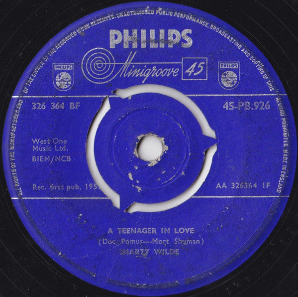 Marty Wilde : A Teenager In Love (7", Single)