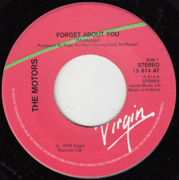 The Motors : Forget About You (7", Single)
