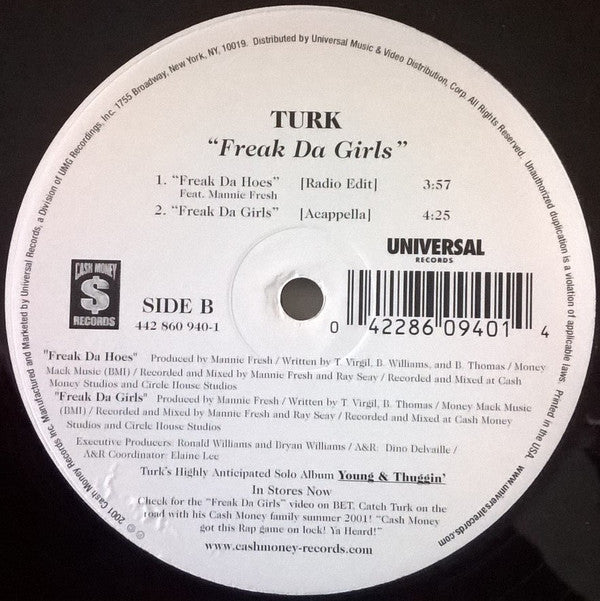 Turk (2) : Freak Da Girls (12", Single)