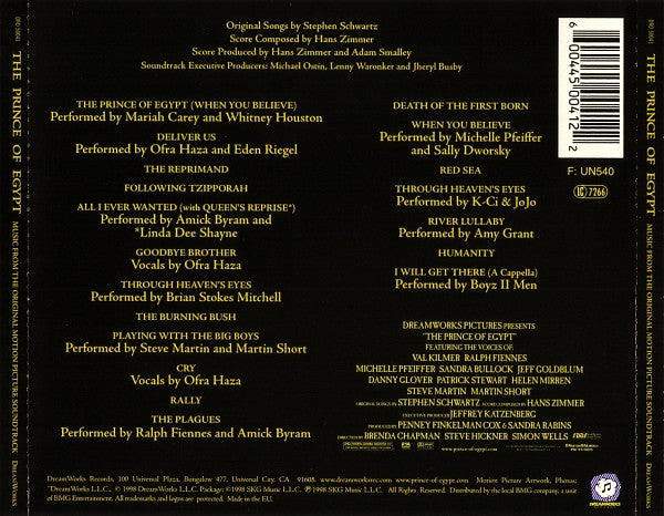 Stephen Schwartz / Hans Zimmer : The Prince Of Egypt (Music From The Original Motion Picture Soundtrack) (CD, Album)