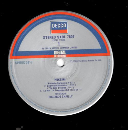Giacomo Puccini, Rundfunk-Sinfonieorchester Berlin, Riccardo Chailly : Orchestral Music (LP, Album)
