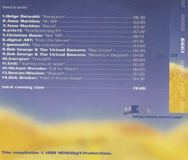 Various : MEMI: Hidden Treasures Vol. III - Travel To Arrive (CD, Comp)
