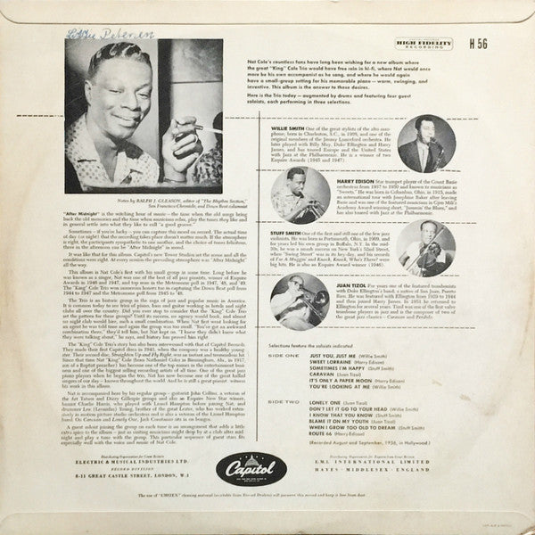Nat 'King' Cole And His Trio* : After Midnight (LP, Album, Mono)